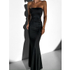 Černé zeštíhlující dlouhé šaty SARANDA