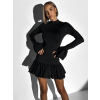 Černé balónové šaty ALFIJA s dlouhým rukávem