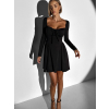Černé áčkové šaty VANGIE s dlouhým rukávem
