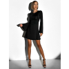 Černé áčkové šaty AGNETA s dlouhým rukávem