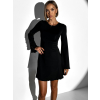 Černé áčkové šaty AGNETA s dlouhým rukávem