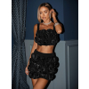 Černý květinový komplet GVALO se sukní