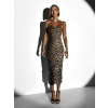 Leopardí elegantní šaty ANELISAG bez ramínek