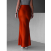 Cihlová dlouhá saténová sukně REGENORY