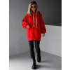 Červená basic oversize mikina CRUZY s kapucí