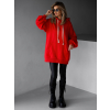 Červená basic oversize mikina CRUZY s kapucí