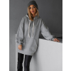 Šedá basic oversize mikina CRUZY s kapucí