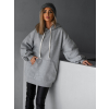 Šedá basic oversize mikina CRUZY s kapucí