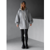 Šedá basic oversize mikina CRUZY s kapucí