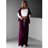 Bordó široké kalhoty SOFIER s rozšířenými nohavicemi