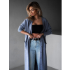 Šedý dlouhý stylový cardigan ORONAL na knoflíky