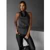 Šedý elegantní top ATANAS s volnými zády