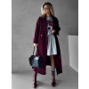 Vínový dlouhý flaušový elegantní kabát MARKKU
