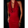 Červené elegantní dlouhé šaty GOGOLA s holými zády