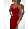Červené elegantní dlouhé šaty KORODO na ramínka