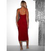 Červené elegantní dlouhé šaty KORODO na ramínka