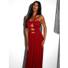 Červené elegantní šaty DATUNA s průstřihy