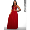 Červené elegantní šaty DATUNA s průstřihy