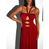 Červené elegantní šaty DATUNA s průstřihy