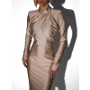 Krémové nude třpytivé koktejlové šaty CYNTIE
