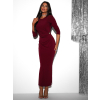 Vínové jednoduché dlouhé šaty JUSSU