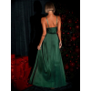 Smaragdové dlouhé saténové šaty ARANKA s výstřihem