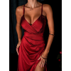 Červené dlouhé saténové šaty ARANKA