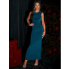 Petrolejové společenské dlouhé šaty ARNIA