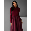 Vínové balónové dlouhé šaty AURORY