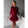 Červené flitrované balónové krátké šaty GAMMY