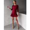 Červené flitrované balónové krátké šaty GAMMY
