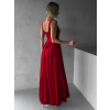 Červené vypasované sametové dlouhé šaty GAZMA