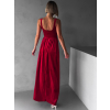 Červené vypasované sametové dlouhé šaty GAZMA
