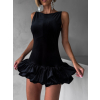 Černé sametové krátké šaty FRANCHO s všitými kraťásky