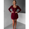 Vínové krátké plisované šaty LAKALA