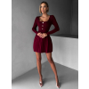Vínové krátké plisované šaty LAKALA