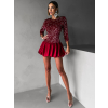Červené flitrované krátké šaty JORGA