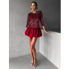 Červené flitrované krátké šaty JORGA