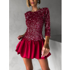 Červené flitrované krátké šaty JORGA