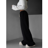 Černé elegantní široké kalhoty SOFIER s tkaničkou