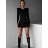 Černé balónové šaty VERONIKA s dlouhým rukávem