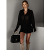 Černé krátké košilové šaty TANITHA s volánem