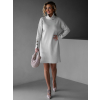 Krémové svetrové šaty PAAVO s rolákem