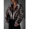 Leopardí faux fur kožešinový krátký kabátek NIALLY