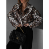 Leopardí faux fur kožešinový krátký kabátek NIALLY