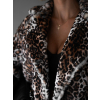 Leopardí faux fur kožešinový krátký kabátek NIALLY