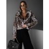 Leopardí faux fur kožešinový krátký kabátek NIALLY