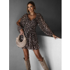 Leopardí krátké volánové šaty TERTIA s páskem