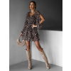 Leopardí krátké volánové šaty TERTIA s páskem