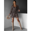 Leopardí krátké volánové šaty TERTIA s páskem
